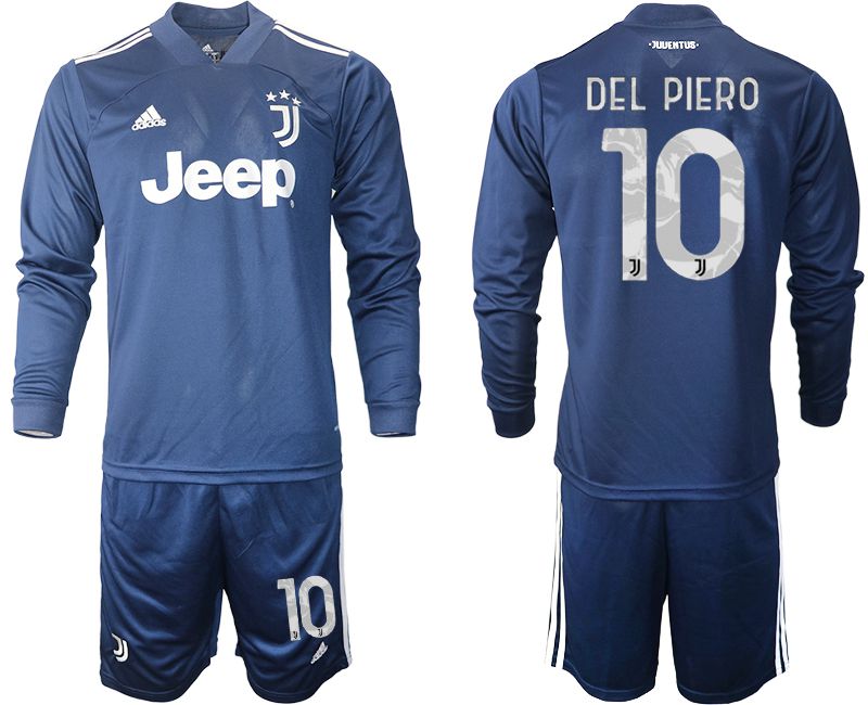 Men 2020-2021 club Juventus away long sleeves #10 blue Soccer Jerseys1